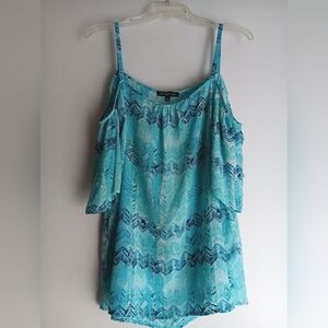 💛Ava & Grace Aqua Cold Shoulder Camisole